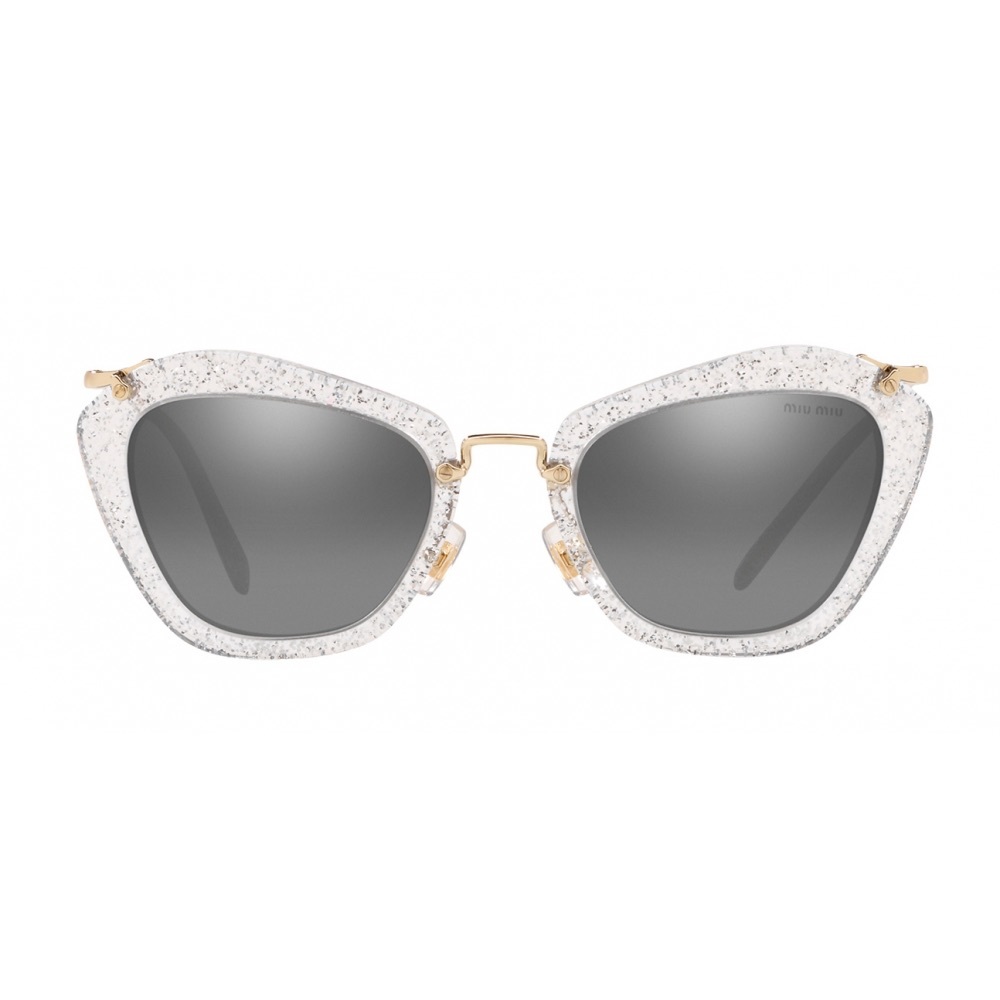 Miu Miu cat eye sunglasses in silver glitter